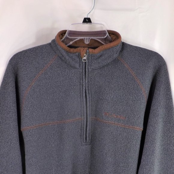 NWOT Columbia Mens Grey w Brown Trim Omni-Sheild 3/4 Zip Pullover Popover L - Picture 3 of 13